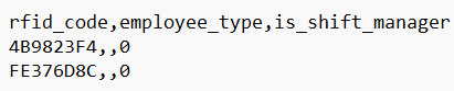 CSV file with empty employee_type column