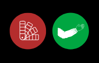Sleeve cover Pass and Color Match Fail icons