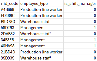 Formatted CSV file