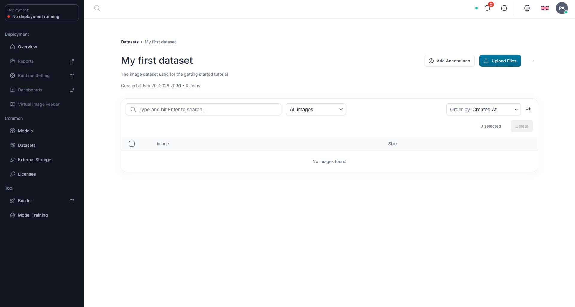 An empty dataflow