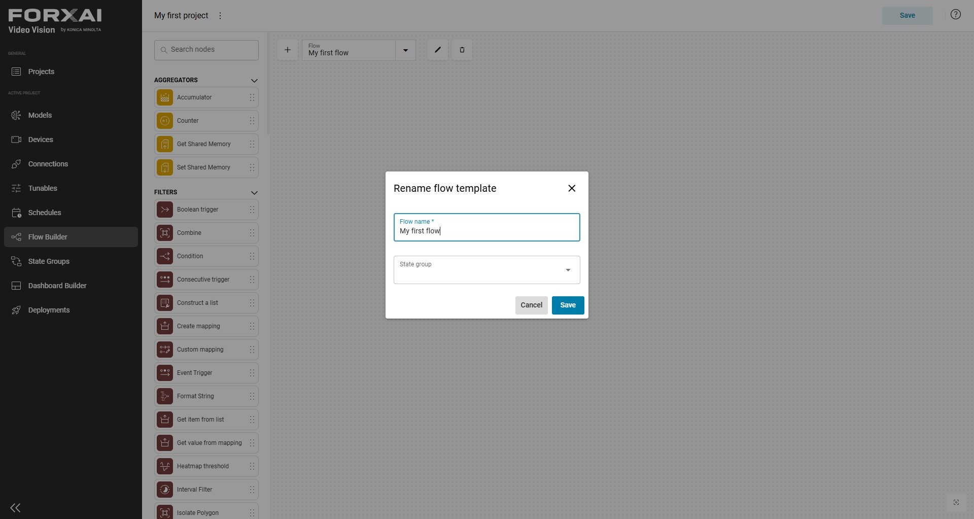 Renaming a flow