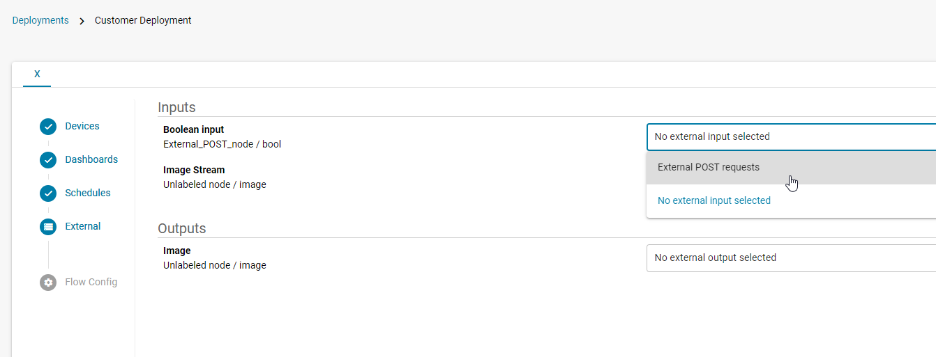 Connections deployment example