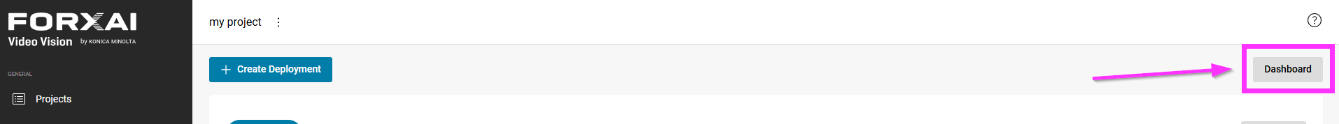 Dashboard button