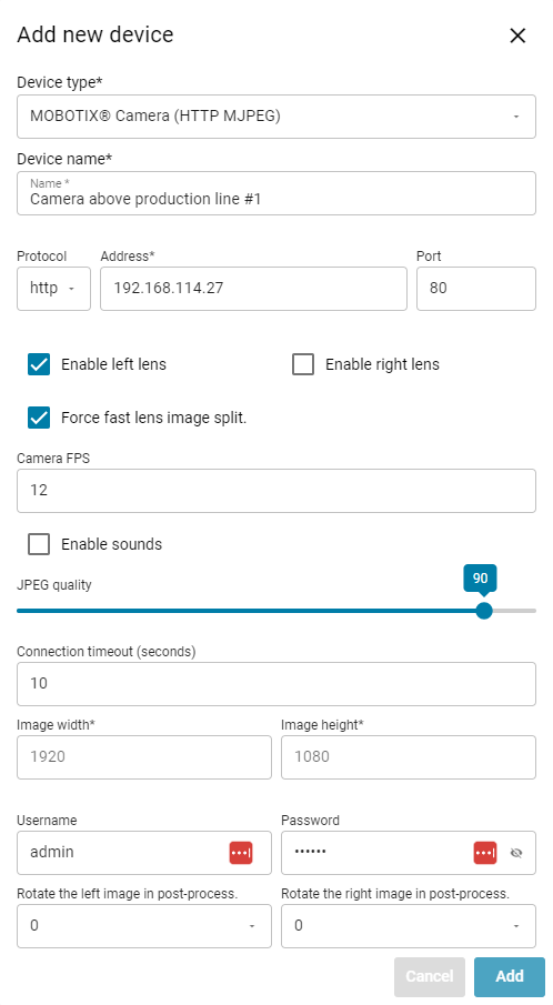 Add devices example