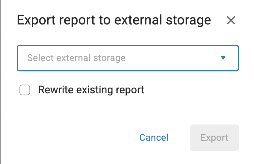 Export dialog