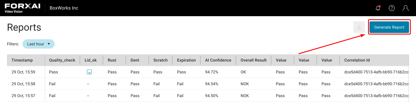 Generate report