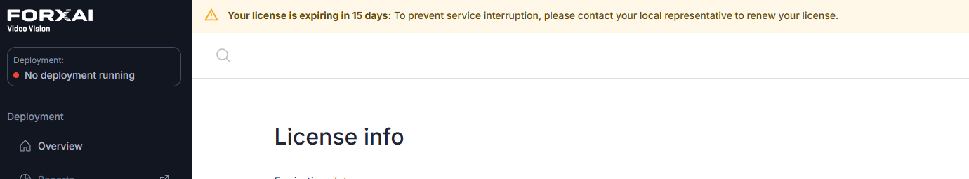 License expires in 15 days