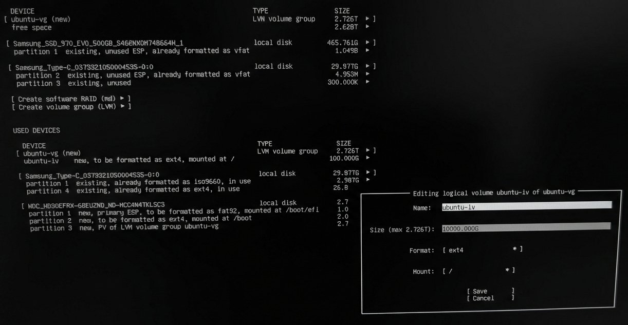 Logical-Volume settings