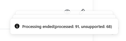 Processing ended message