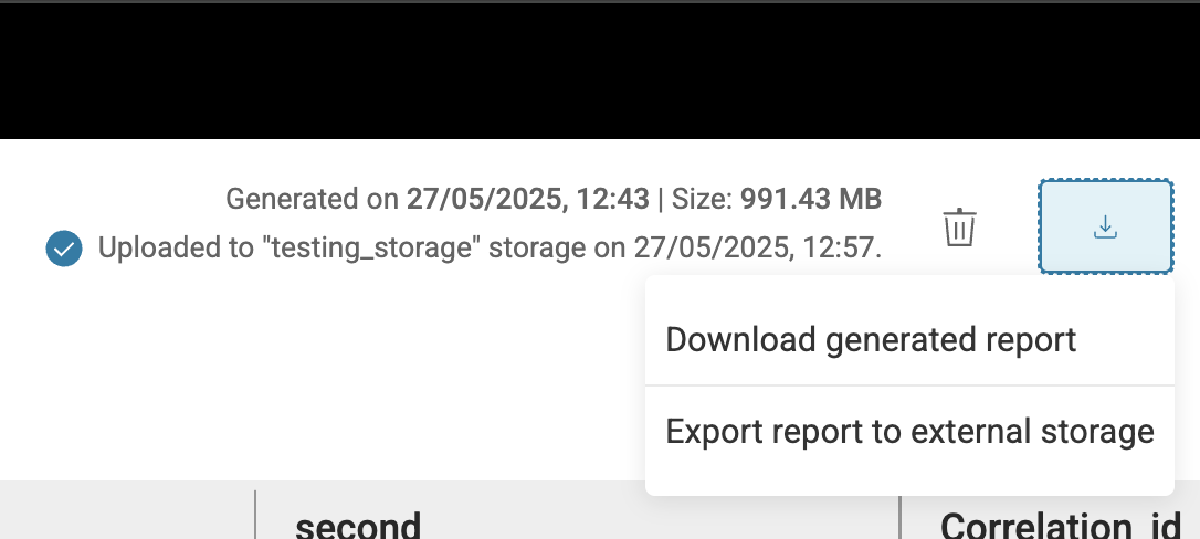 Reports actions