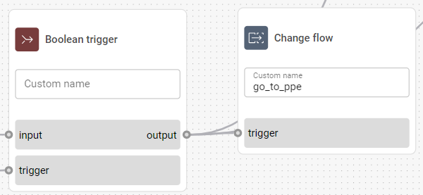 Connect change flow node