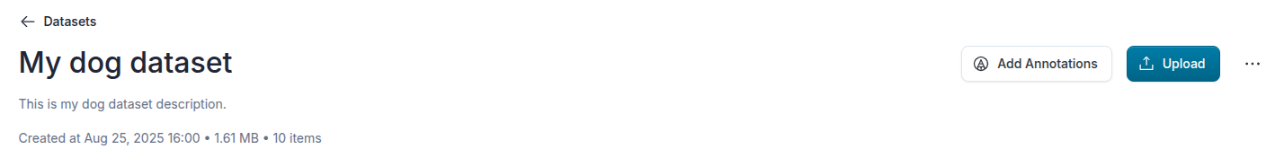 Dataset header