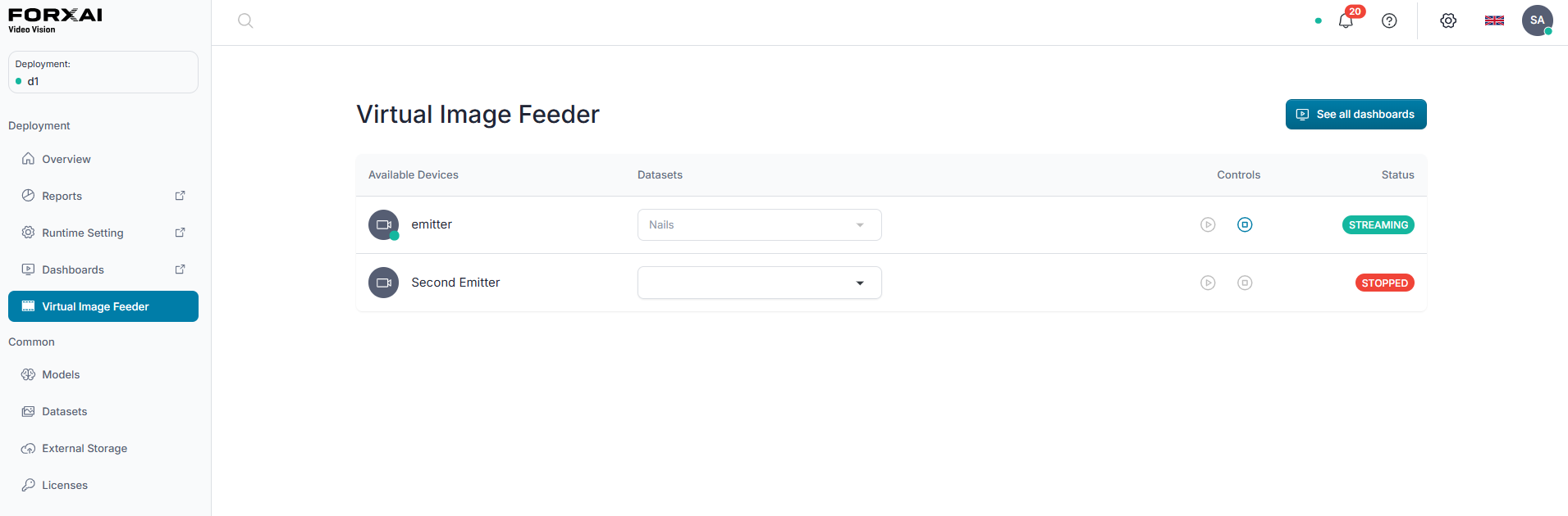 Virtual image feeder