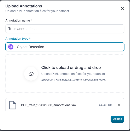 Add annotations pop up window.