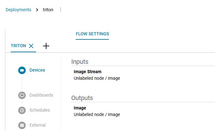 Plus icon to add a flow to the deployment