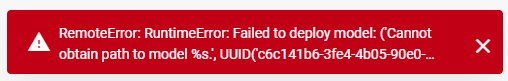RuntimeError displayed when starting a deployment