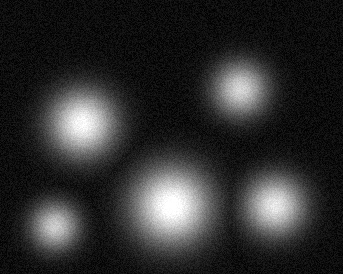 Grayscale heatmap before thresholding, showing hotspots of varying intensity