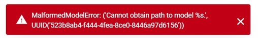 MalformedModelError displayed in the Models page in the Builder