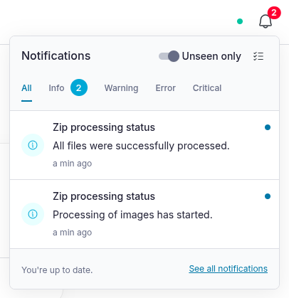 Notification popup