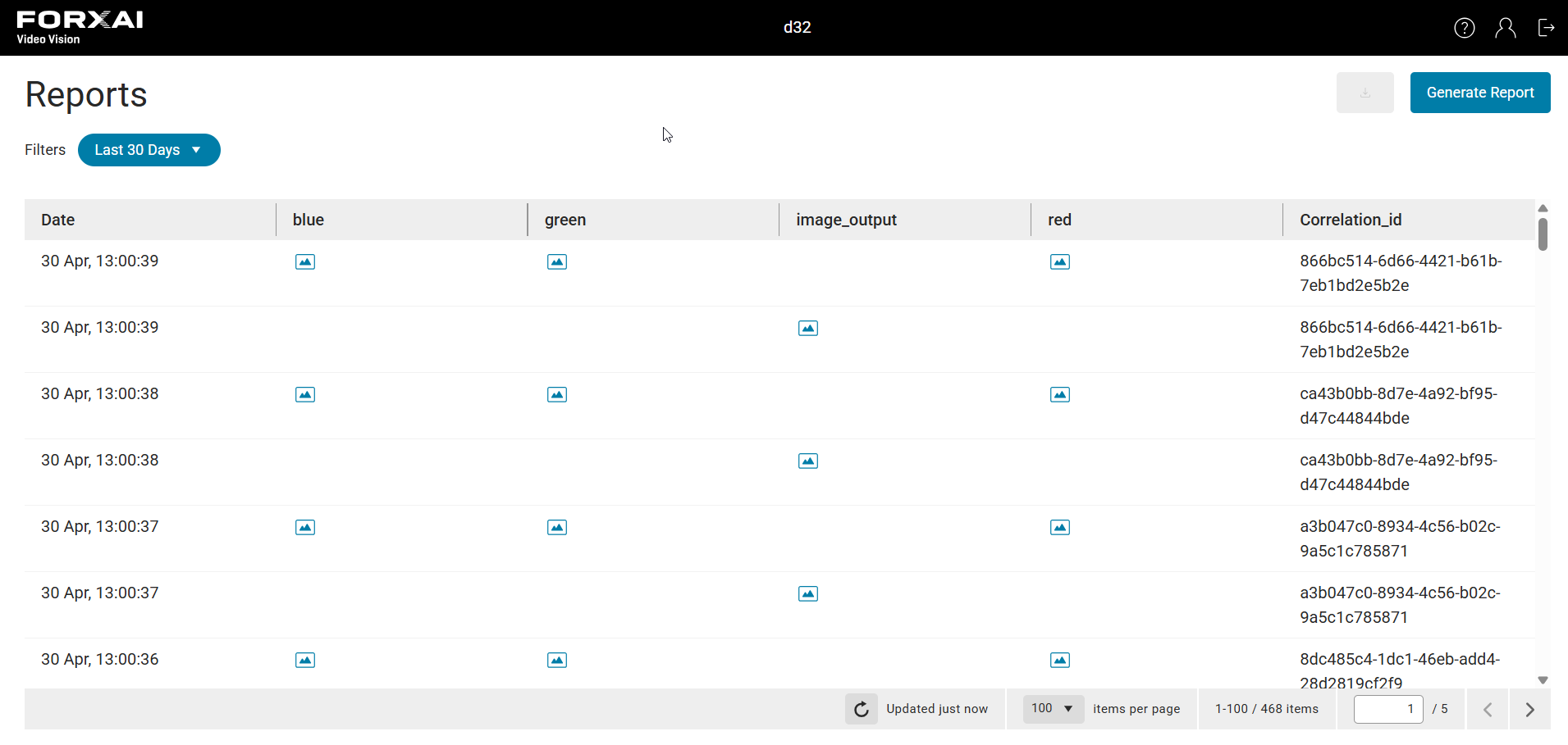 Reporting page with multiple flow outputs