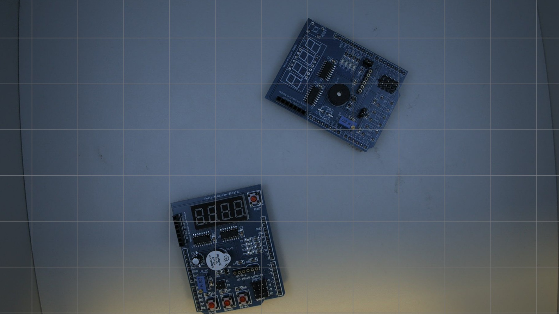Corrected PCB image with straight grid lines